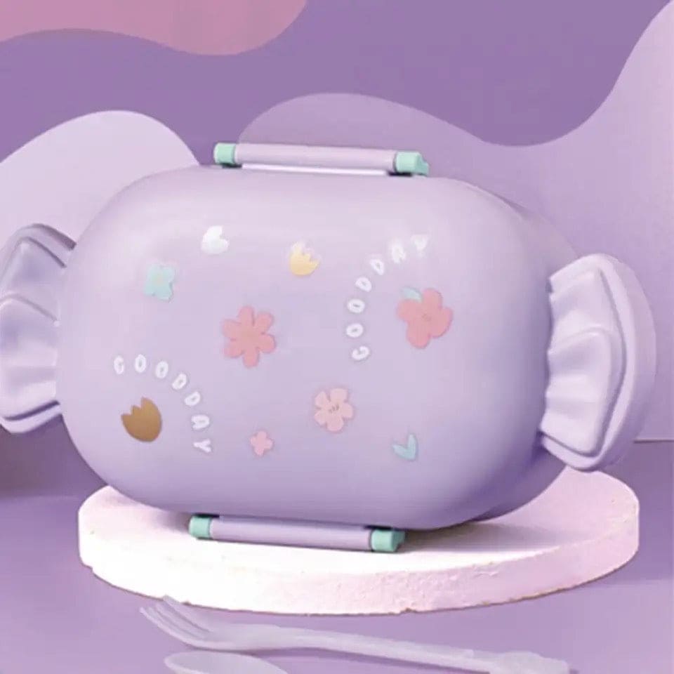 Candy Shaped Lunch Box, 2 Compartment Cute Lunch Container, Food Grade Plastic Lunch Box, Portable Hermetic Bento Box Candy Shaped Lunch Box, 2 Compartment Cute Lunch Container, Food Grade Plastic Lunch Box, Portable Hermetic Bento Box